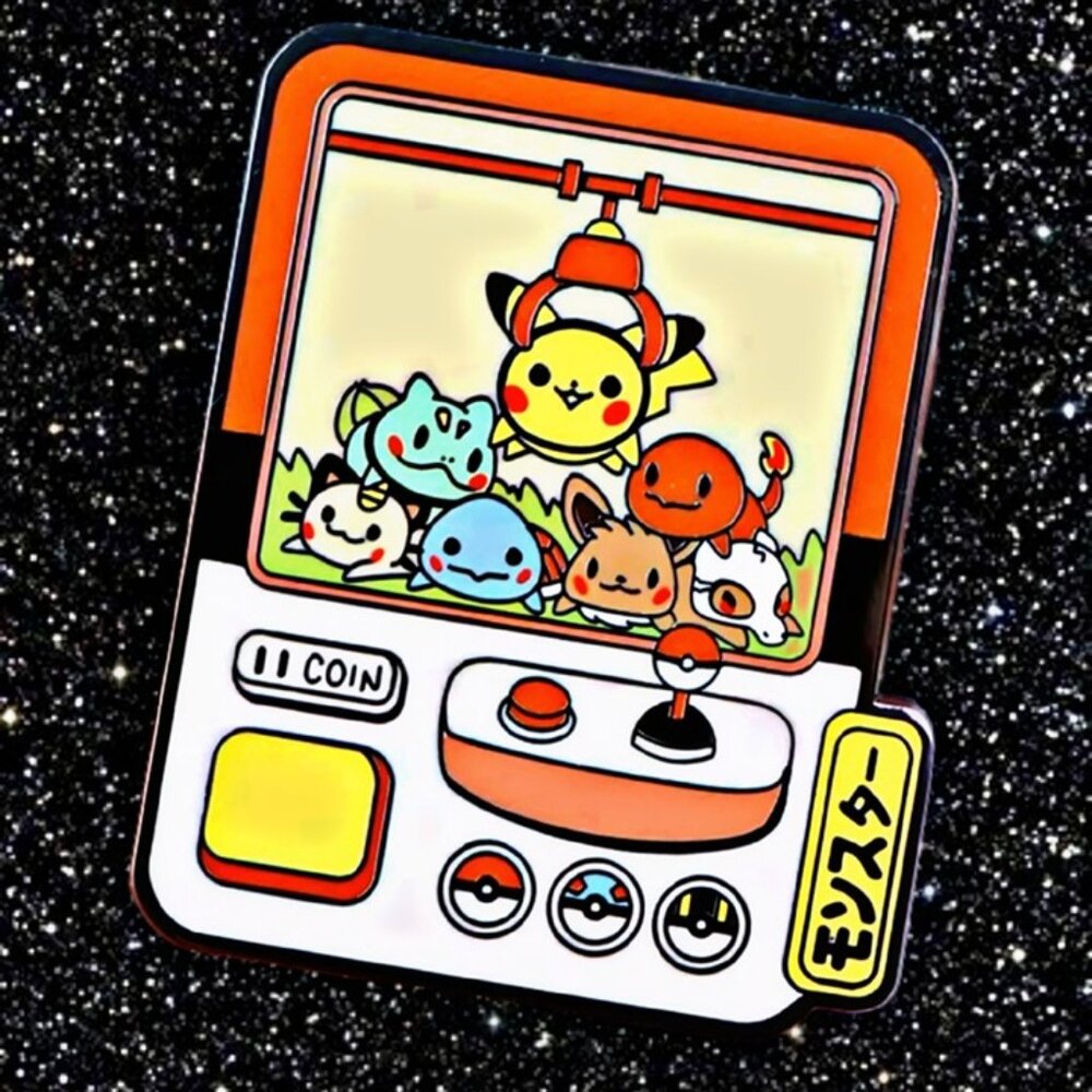 Adorable Pokémon Claw Machine Enamel Pin Kawaii Arcade Lapel Flair - Picture 1 of 5